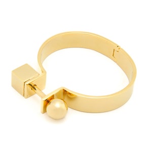 GRACE Gold Ball Bangle | Gold Cube Bangle | 18k Gold Plated | Solid Stainless Steel | Statement | Minimalist | Premium Quality | 6cm