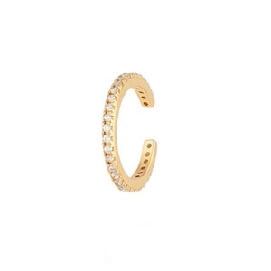Small Ear Cuff Earring | Tiny Huggie Cuff Earring | Single Ear Cuff | Gold Ear Cuff | Hoop Ear Cuff | .925 Sterling Silver