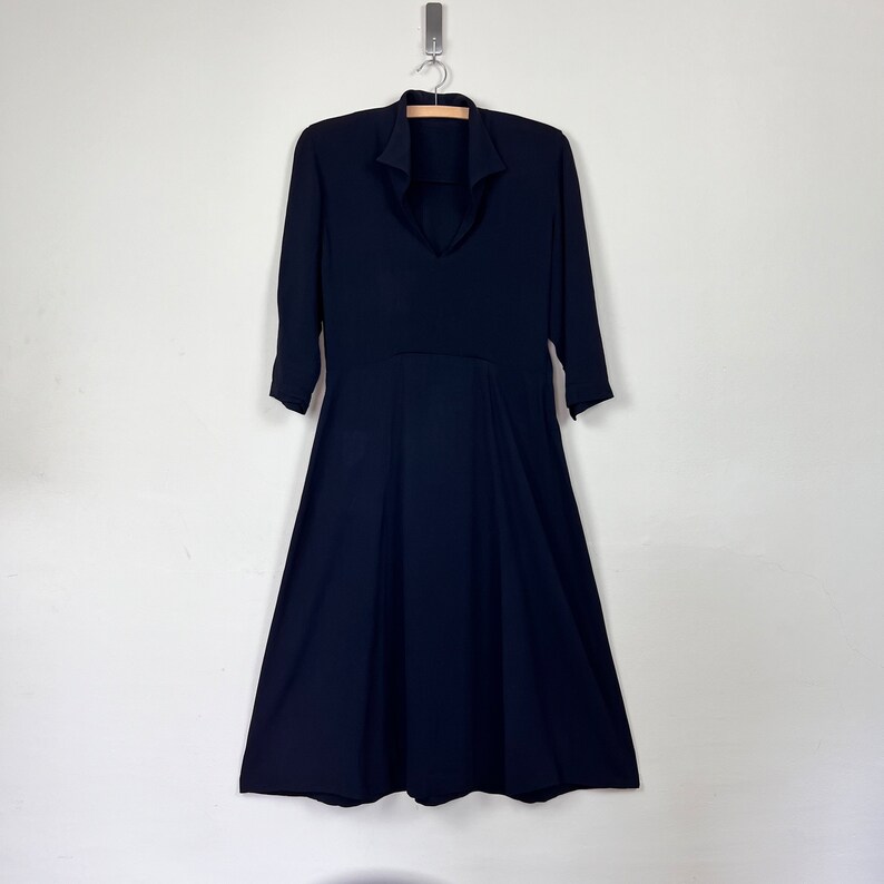 40’s Winter White Wool Crepe Dress