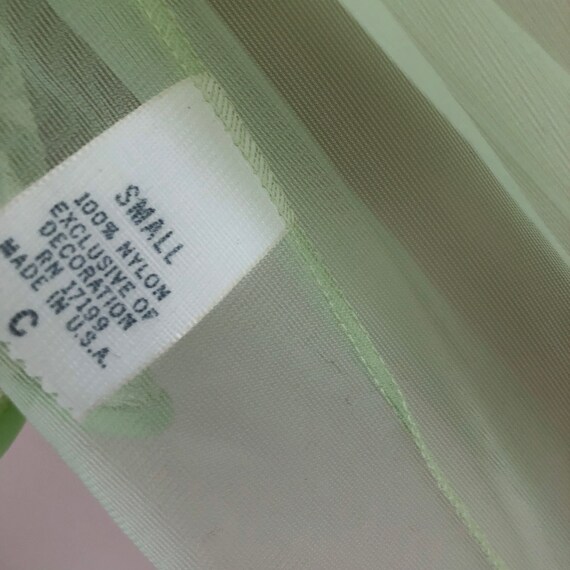 vintage sheer lace chiffon key lime peignoir nigh… - image 10