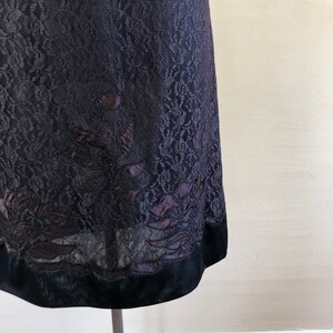 vintage 50s lace slip skirt 1950s embossed mini skirt mod embroidered floral image 3