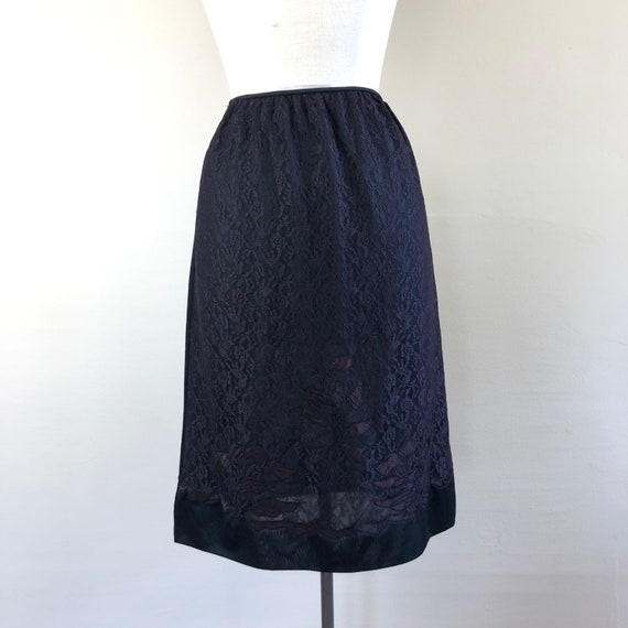 vintage 50s lace slip skirt | 1950s embossed mini… - image 8