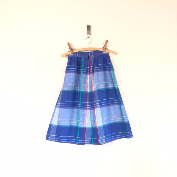 vintage plaid cornflower blue full skirt | 50s pa… - image 8