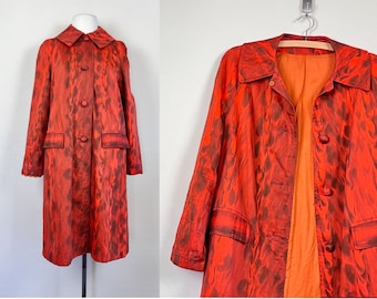 cappotto con stampa tie dye vintage anni '60 di Oleg Cassini / giacca firmata Jackie O degli anni '60 / mod hippie boho metà secolo