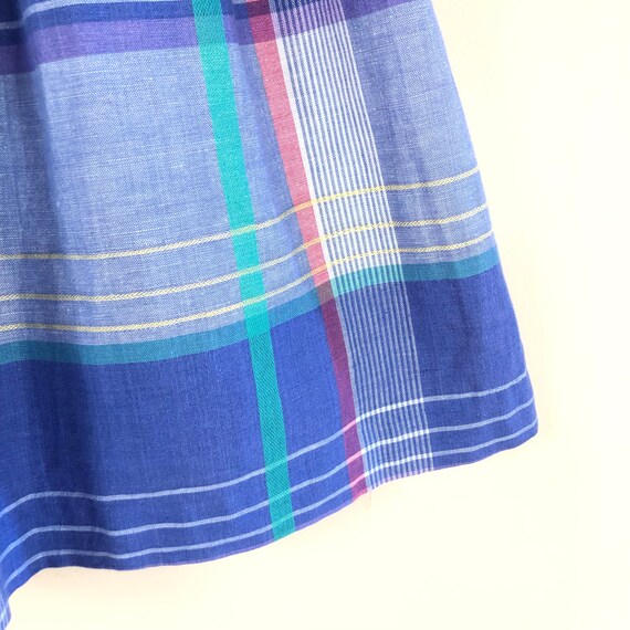 vintage plaid cornflower blue full skirt | 50s pa… - image 6