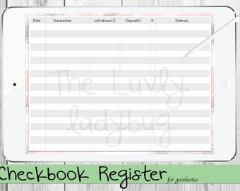 checkbook register etsy