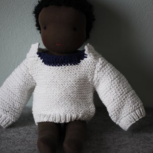 Knitted sweater for 30 cm doll