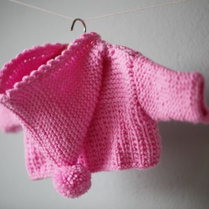 Hooded cardigan for 40 cm doll
