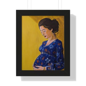 Schwangere Mutter Sonnenlicht Vertikales Poster, Post-Impressionist Kunstdruck, Wandkunst, Wohnkultur, Kinderzimmer Dekor, Geschenk für Mama