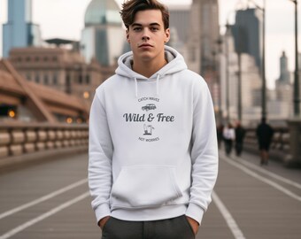Free and Wild Hoodie - Unisex Heavy Blend Hooded Sweatshirt, No Worries Sweatshirt, Cozy Hooded Jumper, Relaxing Pullover, Casual Outerwear