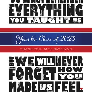 Personalised Teacher's Gift 'Class of 2023' Supplied as a Digital File Only PYO image 2