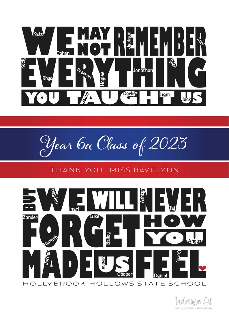 Personalised Teacher's Gift 'Class of 2023' Supplied as a Digital File Only PYO image 2