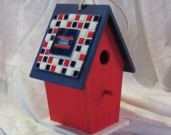 Tall Handmade Cubs birdhouse/ZZ