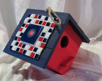 Handmade Chicago Cubs Birdhouse/AA