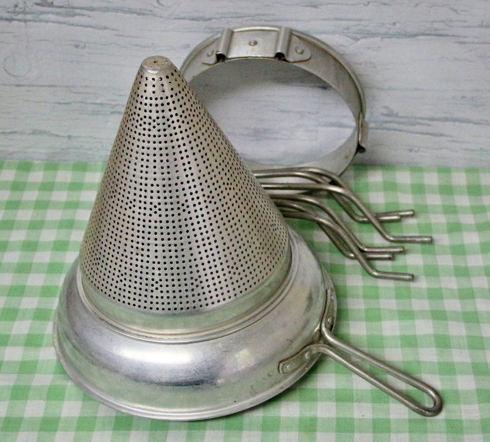 Vintage Aluminum Cone Strainer with Stand Large WearEver Etsy