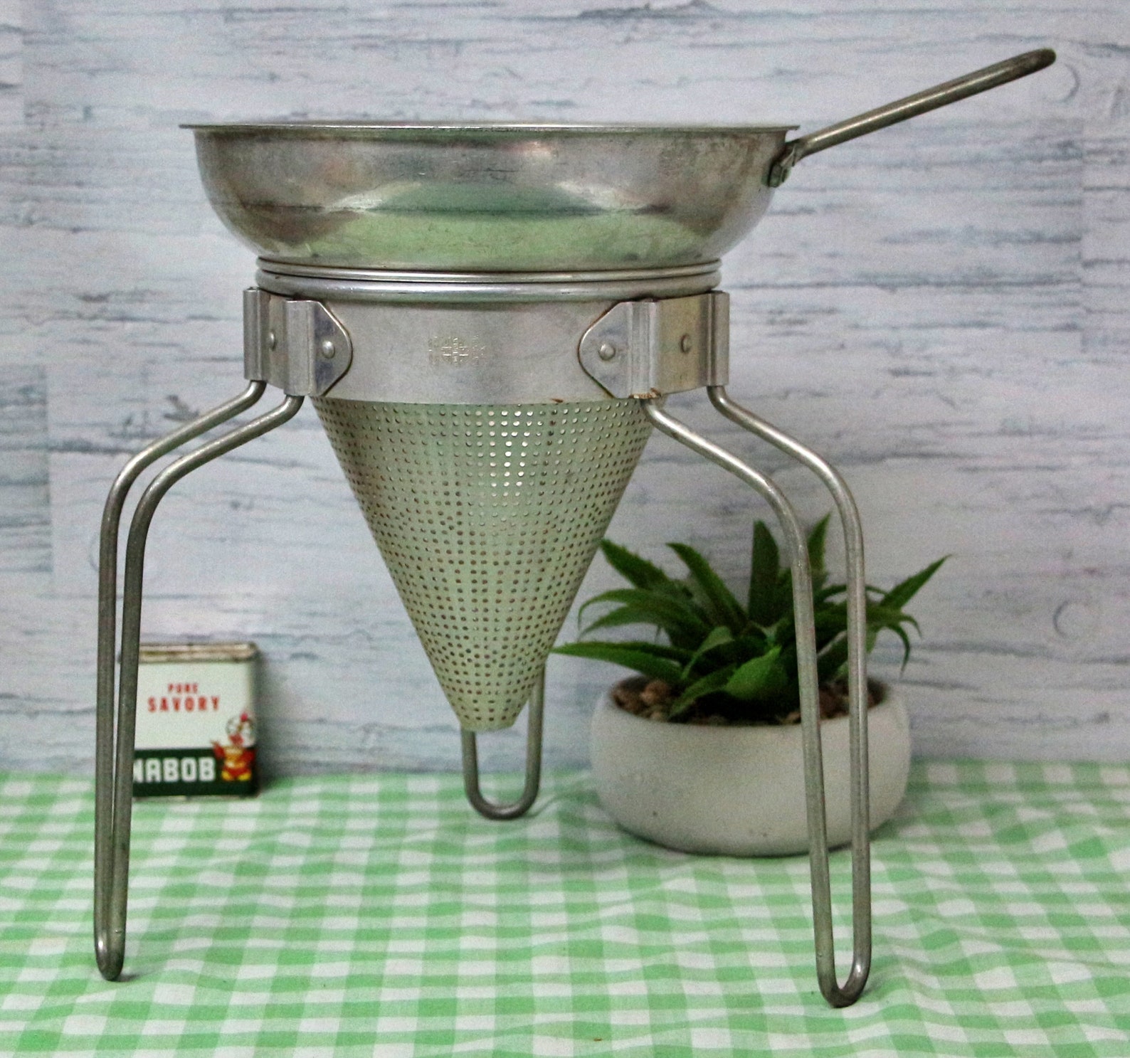 Vintage Aluminum Cone Strainer with Stand Large WearEver Etsy