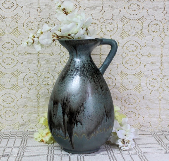 Vintage Blue Mountain Pottery Blue Slate Glaze Pitcher With Etsy