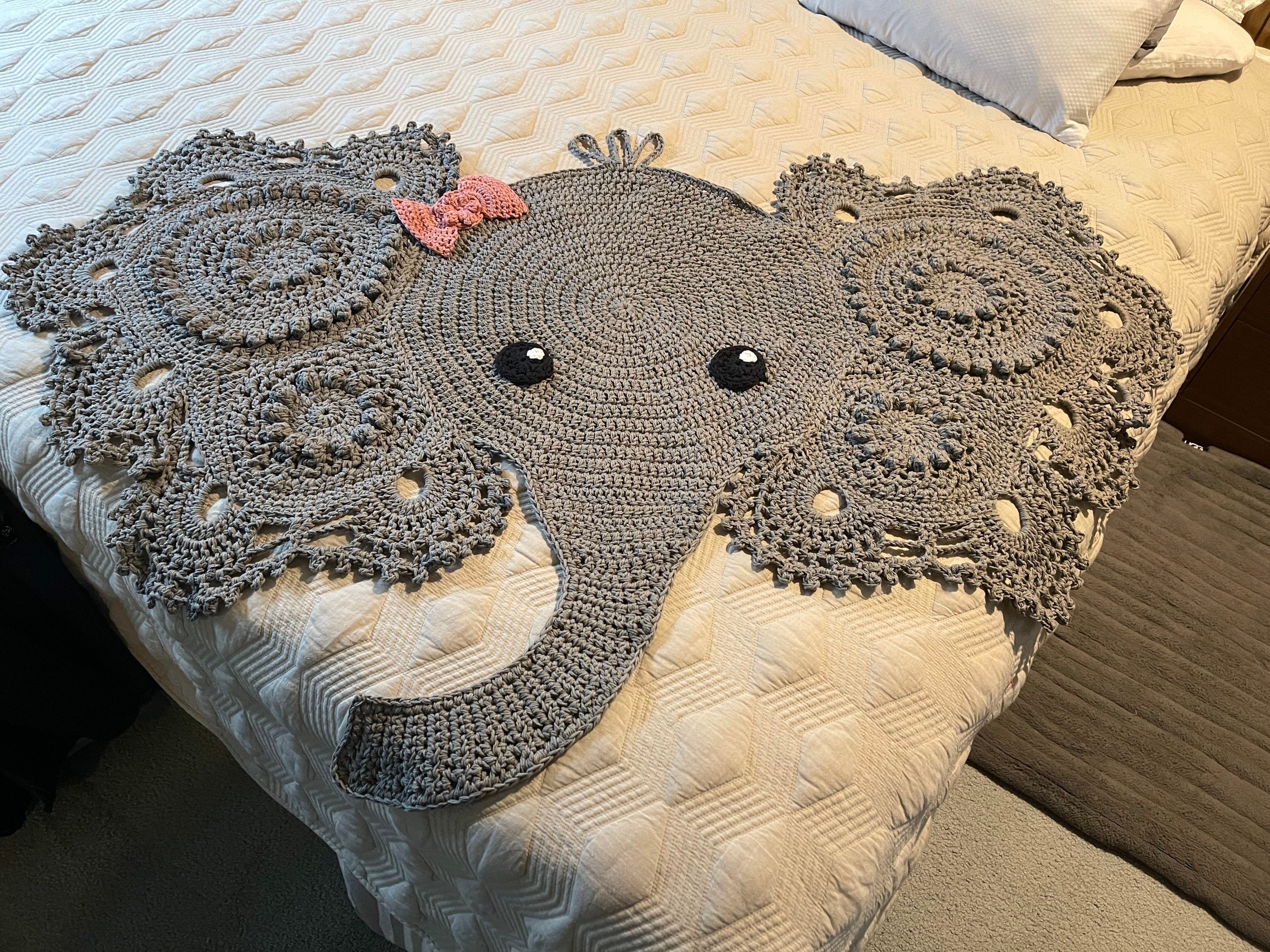 Adorable Elephant Rug 100 Cotton Baby Decor Girls Room Etsy