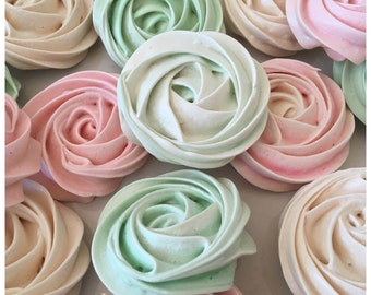 Meringue Cookies Cookies - 24 large Rose Meringue cookies