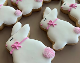 Easter Cookies - Bunny Cookies - Easter party cookies - sugarcookies (one dozen)