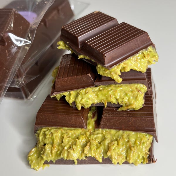 Dubai Chocolate Bar | Handmade Belgian Chocolate with Pistachio, Tahini & Kataifi Filling