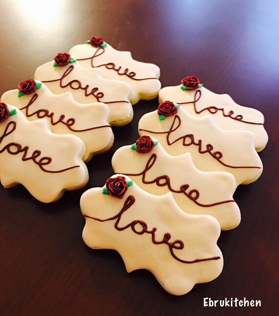 Love Cookies With Royal Icing Mothers Day Valentine S Etsy