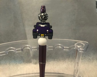 jeep purple silicone beaded pen