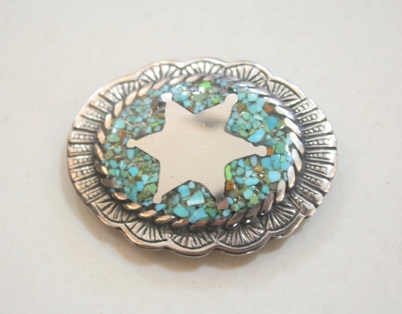 Turquoise Cross Screw Back Concho Western Gift Leathercraft Saddle Accessory