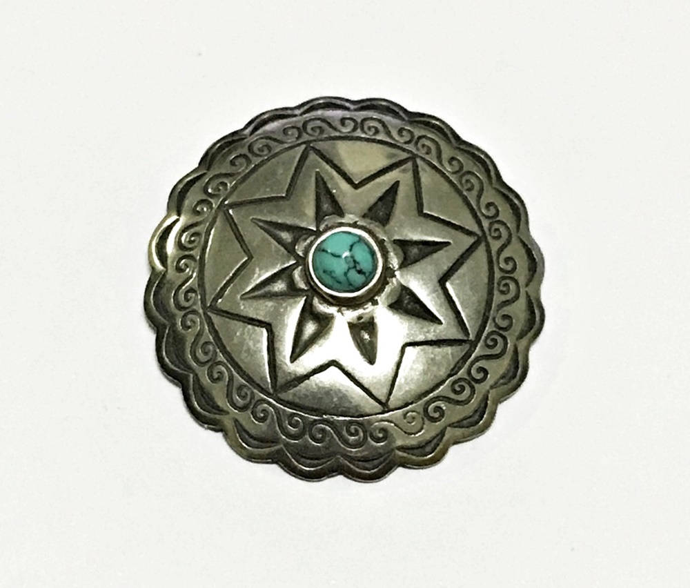 Western conchos leather craft stud rivet screw back turquoise Etsy