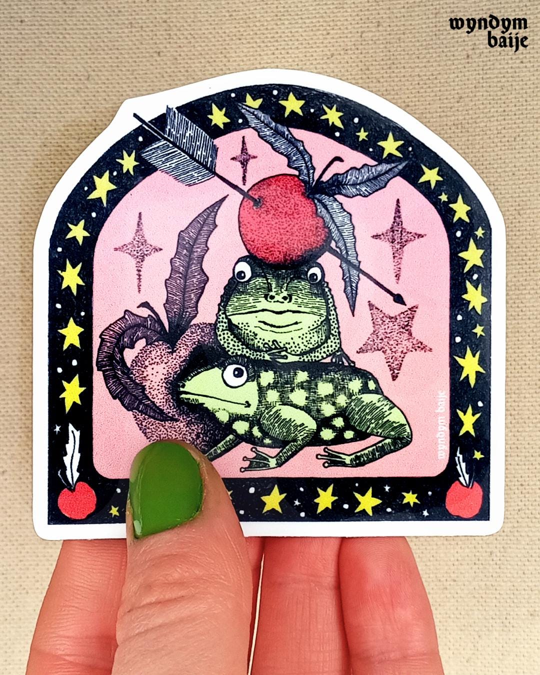 Illustrated Medieval Silly Frog Vinyl Sticker for Laptop / Water ...