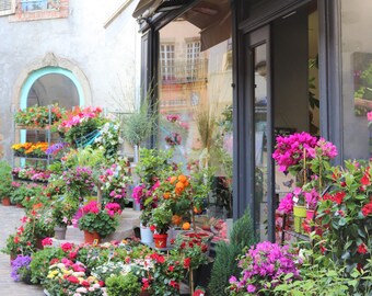 France Photo Note Card, Blank, French Country, Flower Shop, Romantic Travel Photo, Birthday, Wedding, Anniversary, Love, Engagement, Garden