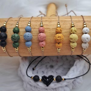 Diffuser-Armband mit echten Lavastein-Perlen, Aromatherapie ätherische Öle Makrameearmband