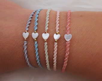 Muschelarmband mit Perlmuttherz