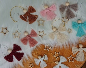 Macrame angel, guardian angel, macrame angel, Christmas angel, gift tag, boho decoration