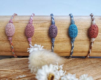 Diffuser-Armband mit echten Lavastein-Perlen, Aromatherapie ätherische Öle Makrameearmband