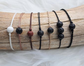 Diffuser bracelet, lava stone bracelet, men's bracelet aromatherapy essential oils macrame bracelet