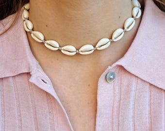 Muschelkette, Choker aus Kaurimuscheln