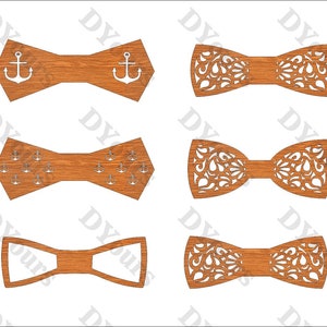 Piani di papillon per taglio laser CNC uomini in legno regalo compensato regalo di legno modello di taglio laser in formato svg cdr ai pdf dxf file per taglio laser CNC