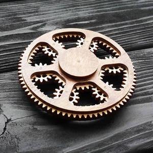 Planetary Gear Fidget Spinner Plans for Laser CNC Cutting Wooden Gift Plywood Wood Cut Model dxf cdr SVG Files for CNC Laser Cutting