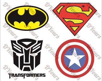 superheroes logos etsy