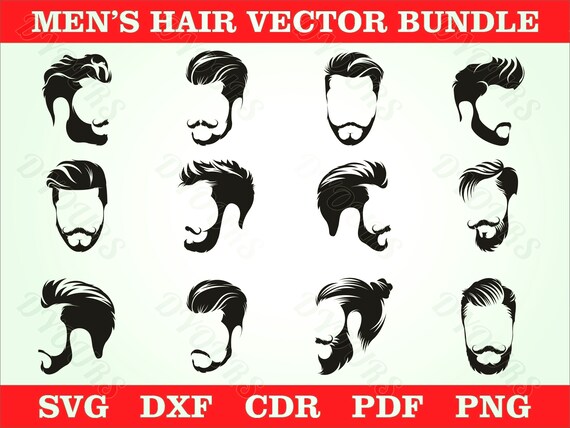 Men S Hair Beard Styling Barber Shop Hairdresser Vector Etsy