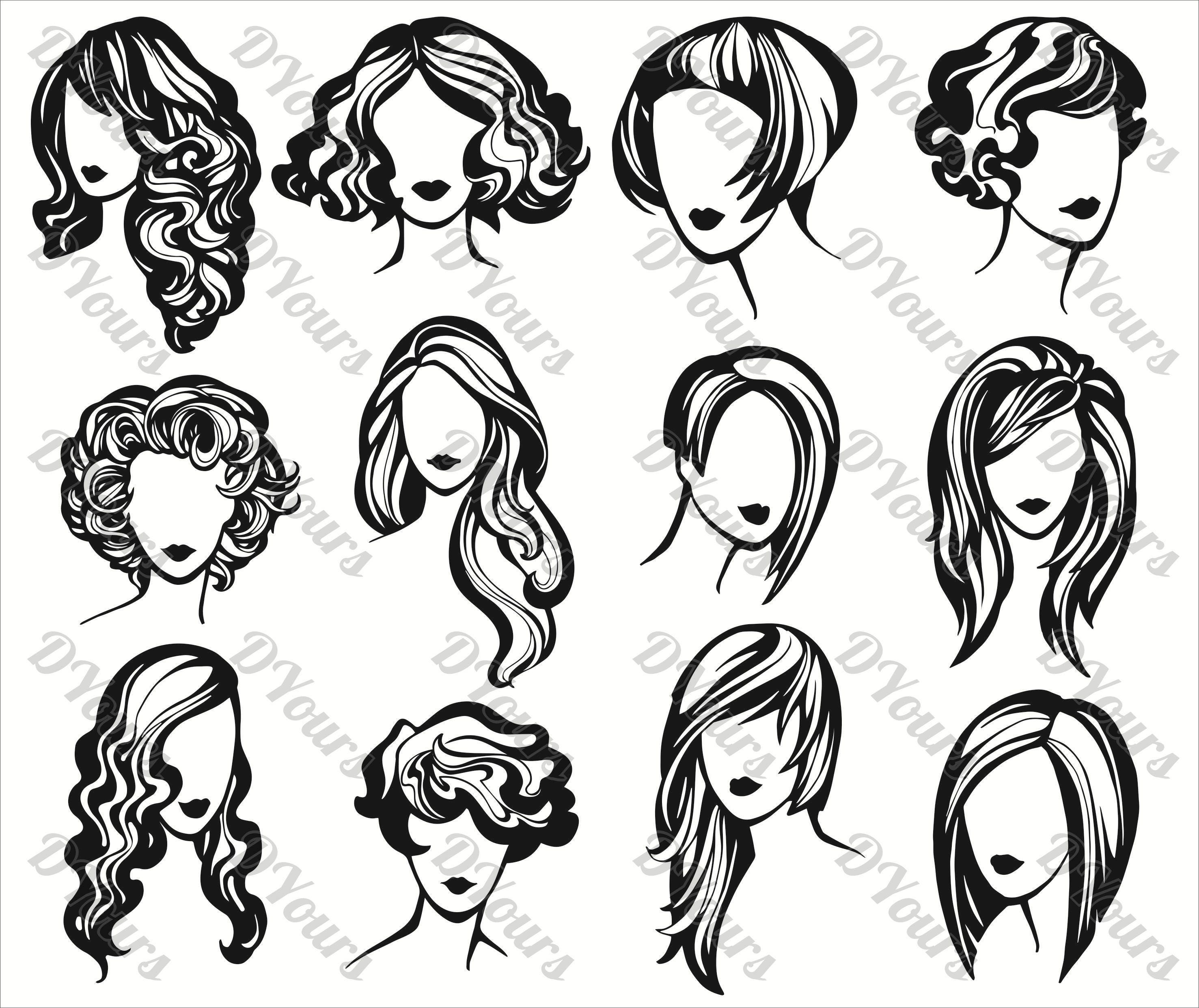 Women Hair Styling Vector Collection Hairdresser Svg Cdr Ai - Etsy Women Hair Styling Vector Collection Hairdresser Svg Cdr Ai - Etsy
