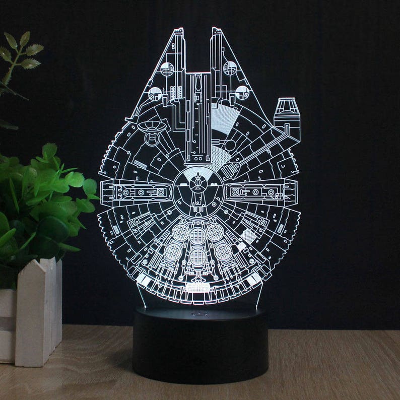 Star Wars Millenium Falcon 3d Lamp Vector Model Svg Cdr Dxf Files Instant Download Files For Laser Cutting Printing Cnc Engraving Clipart