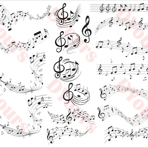 Musical Notes Clipart Music Note Musicians Song  - Instant Download - Vector Files for CNC Routing Laser Cutting Engraving Printing Clipart