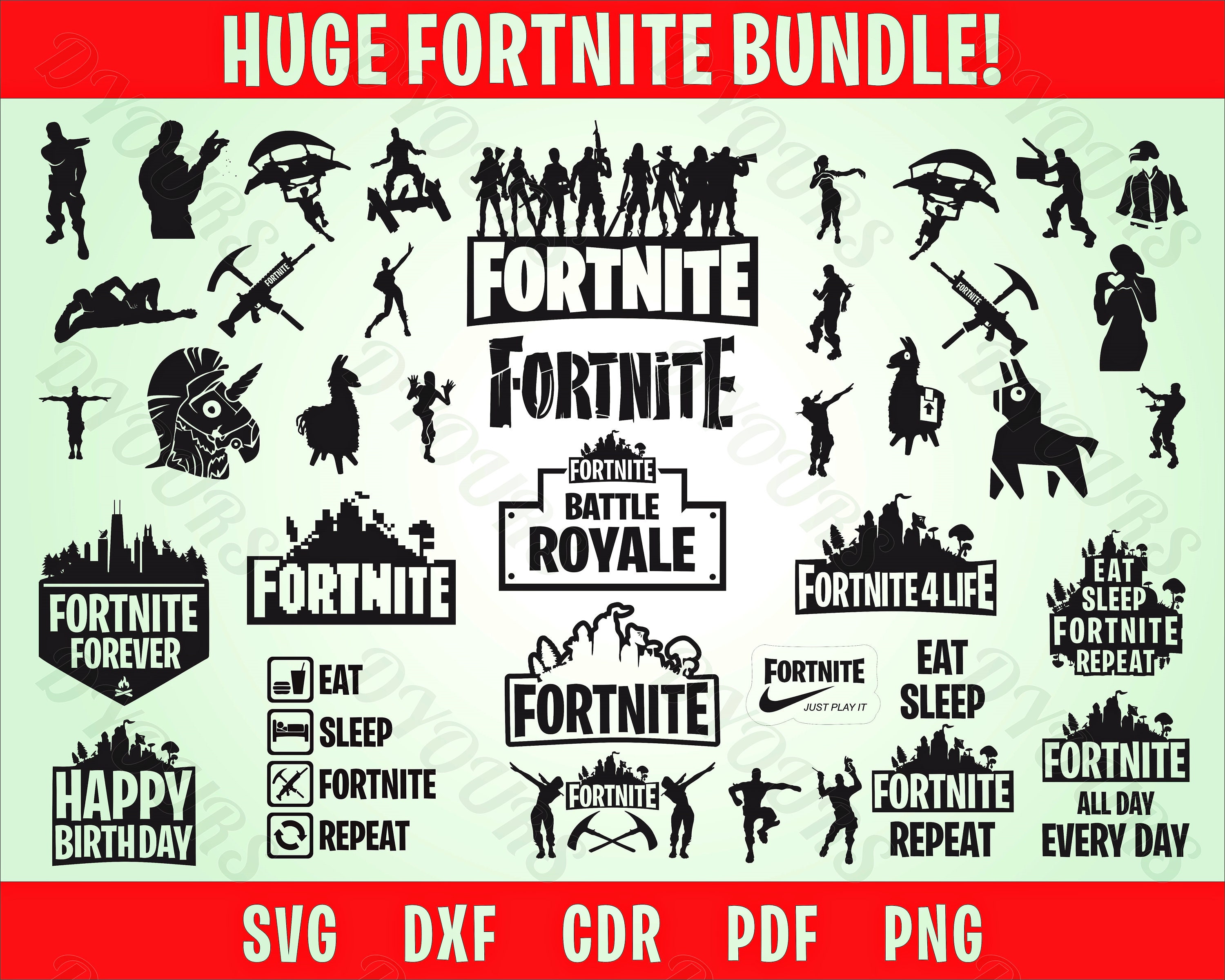 Download Huge Fortnite SVG Bundle Fortnite Ornament Fortnite CNC | Etsy