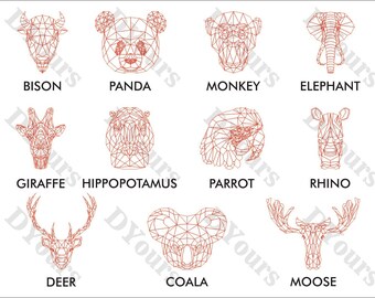 Polygonal Minimalist Animals Pt.3 - Instant Download Files for Printing CNC Cut Engraving Clipart Laser Cutting for Silhouette and Cricut