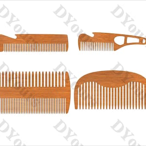 Beard Combs Plans Pt.2 for Laser CNC Cutting Wooden Men Gift Plywood Wood Gift Laser Cut Router Model svg cdr ai pdf dxf Files