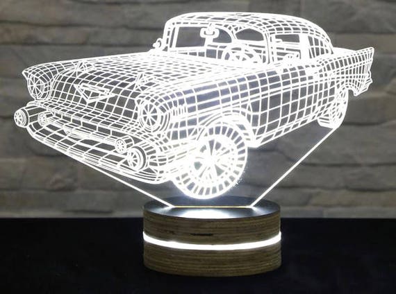 Chevrolet Retro Car 3D Lamp Vector Model svg cdr pdf dxf ...