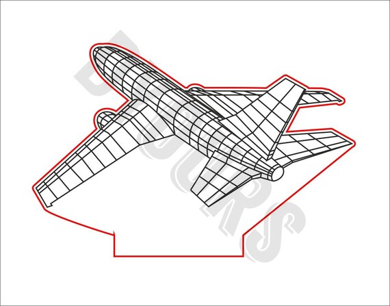 Download Airplane 3d Lamp Vector Model Svg Cdr Pdf Dxf Files Etsy