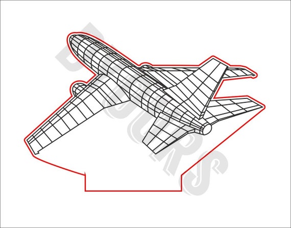 Download Airplane 3d Lamp Vector Model Svg Cdr Pdf Dxf Files Etsy